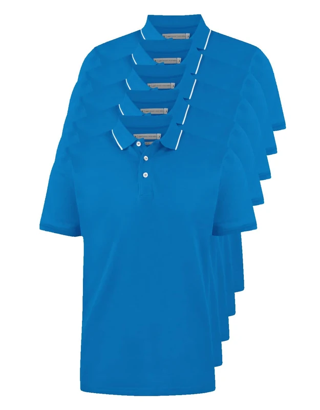 James Harvest Men's Greenville Regular Polo Shirt, Bright Blue, L