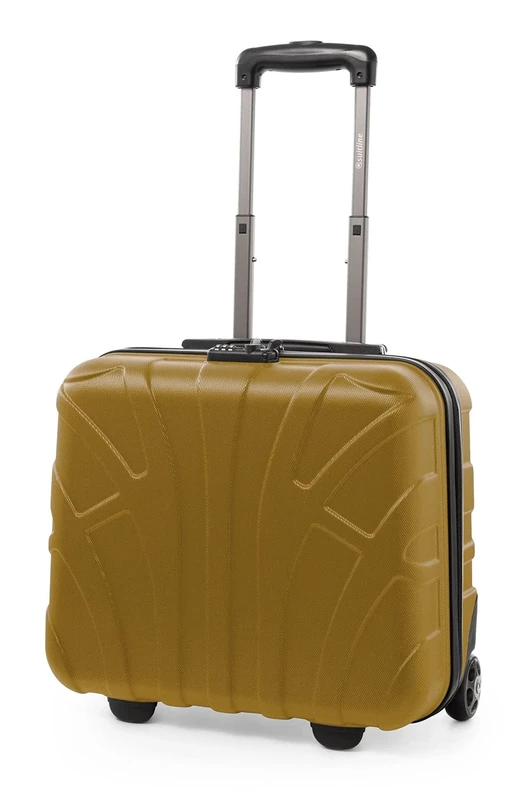 SUITLINE - Pilot Trolley, Hard Shell, Business Trolley, Cabin Suitcase, Pilot Case, Carry On Luggage, TSA, ABS, 2 Wheels, Autumn gold