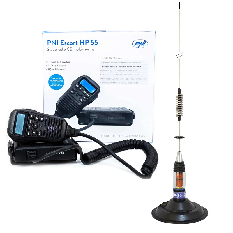 PNI Escort HP 55 ASQ CB Radio with CB Antenna PNI ML70 and 145 mm Magnetic Base Included