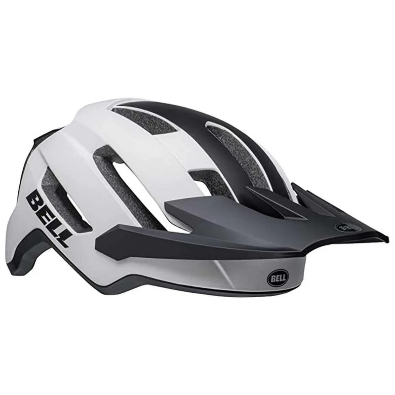 Bell 4Forty Air Mips Railce/CPSC Mountain Bike Helmet, Ventilated, Float Fit, Sweat Guide, Adjustable Visor, Mips Evolve Protection, Trail-Ready, White/Black, Size: L