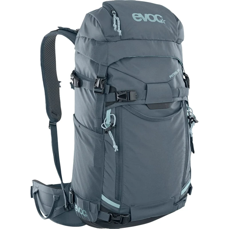 EVOC PATROL 32 touring backpack (comfortable carrying system, load distribution via NEUTRALITE SYSTEM, side access, avalanche compartment, filling from top and side), Carbon Grey