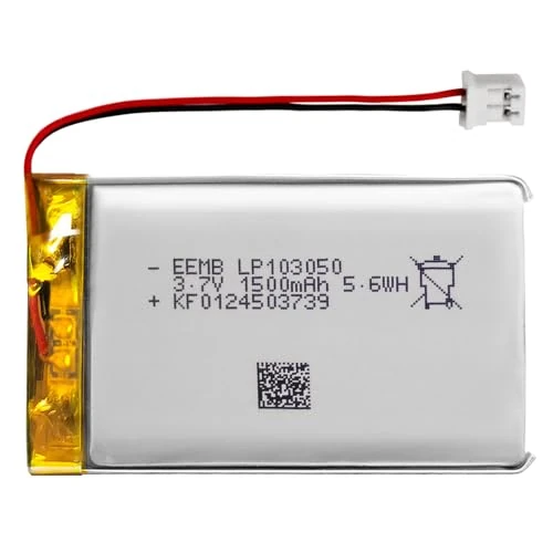 EEMB Lithium Polymer battery 3.7V 1500mAh 103050 Lipo Rechargeable Battery Pack with wire JST Connector-confirm device & connector polarity before purchase