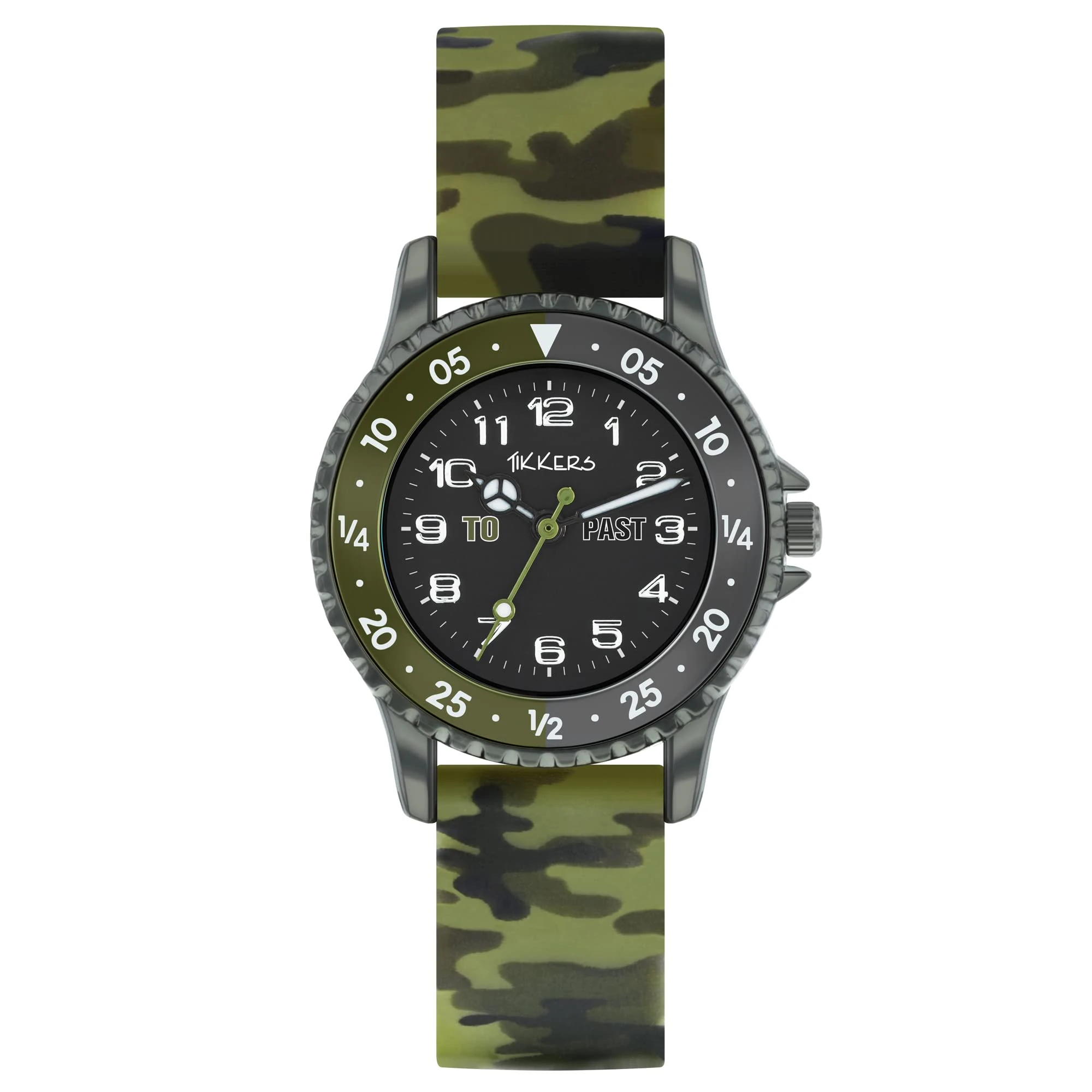 Tikkers Camo Silicone Time Teacher Strap Watch ATK1085