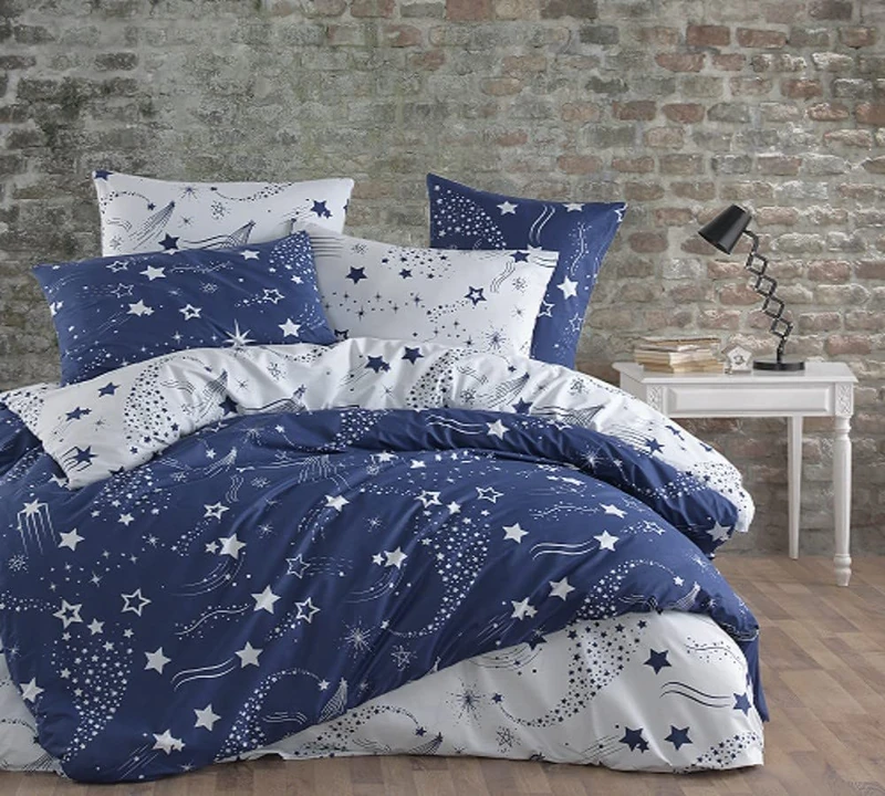 M'DECO - Star Bed Linen Set - Blue Dimensions - 220 x 240 cm