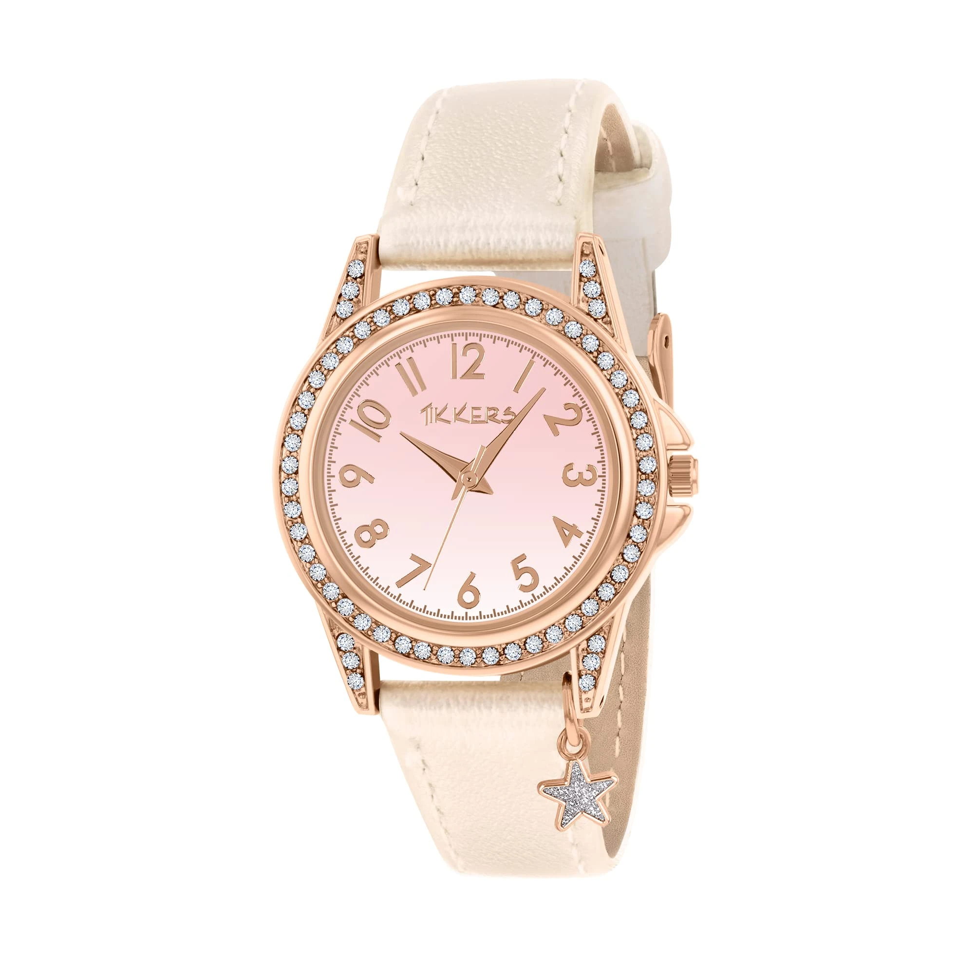 Tikkers Iridescent Strap Rose Gold Stone Set Watch TK0203
