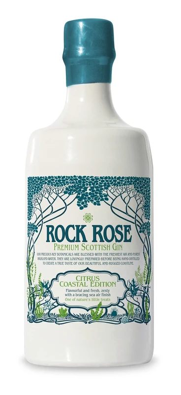 Rock Rose Gin Citrus Coastal, 70cl | 41.5% ABV | Flavourful & Fresh | Handcrafted in Scotland