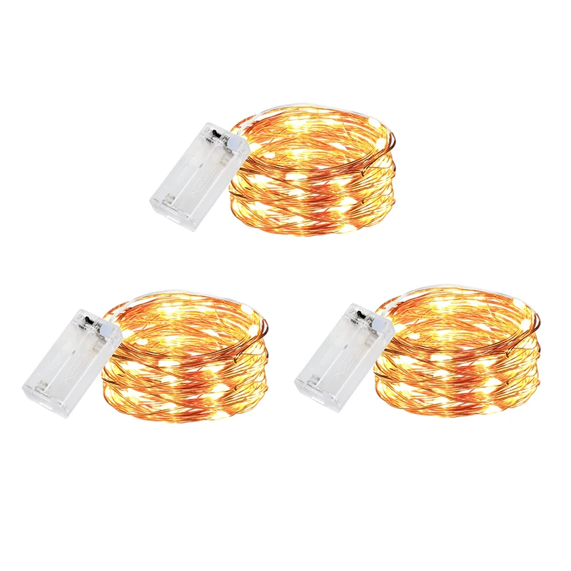 innotree 3 Pack Fairy Lights with Timer, Battery Copper Wire Fairy Lights 3M 30 LEDs String Lights Christmas Battery Operated Bedroom Party Lights Bottle Decoration, Warm White