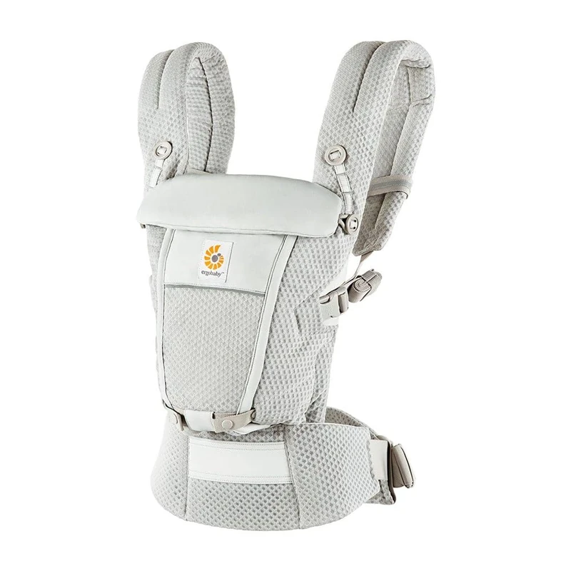Ergobaby Adapt Baby Carrier for Newborns from Birth, 3 Positions, SoftFlex Mesh, Ergonomic Baby Belly Carrier, Back Carrier, Baby Carrier, Pearl Grey