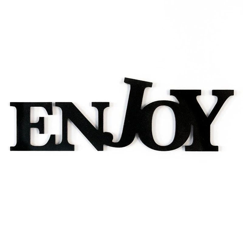 Declea Enjoy Wooden Hanging Furniture Wall Decor for Kitchen Living Room Bedroom Wooden Lettering Fun Decoration Word