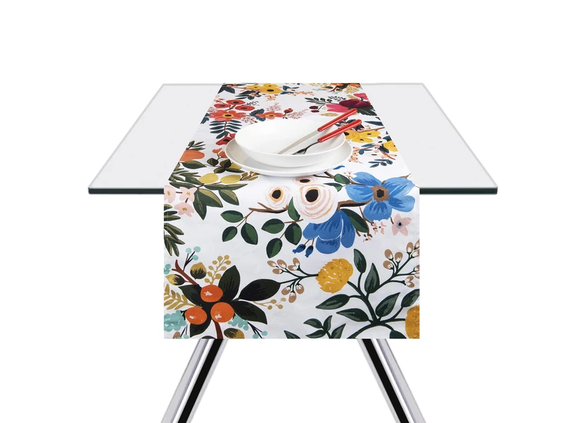 Excelsa Fiori Frida Table Runner 100% Cotton 140 x 45 cm - Image 1