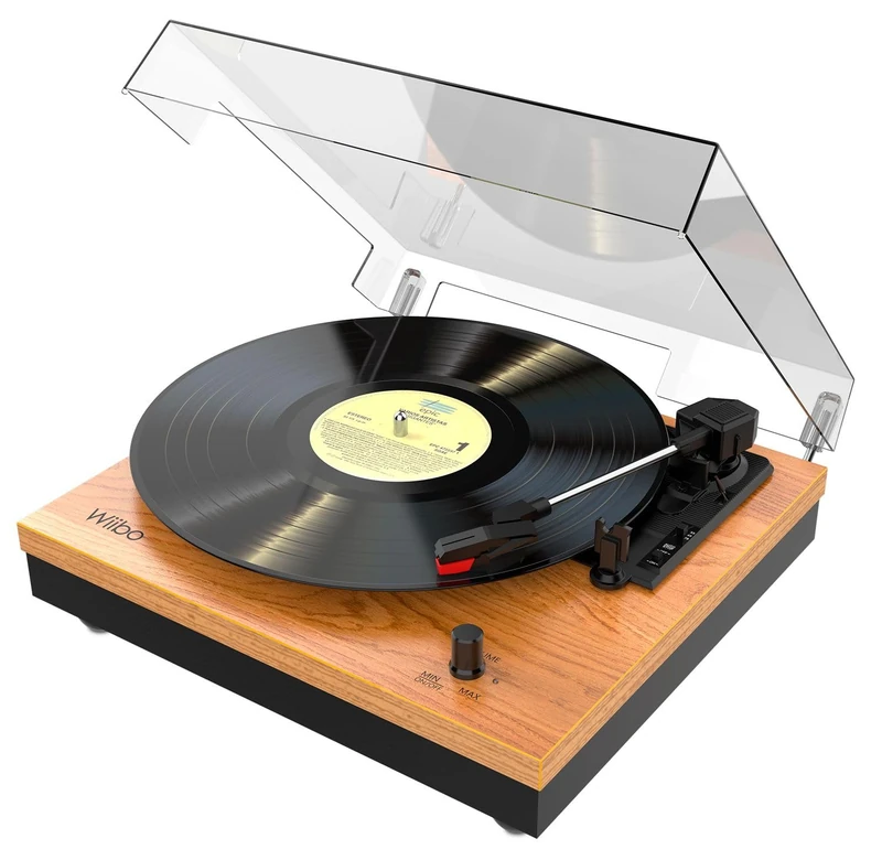 Wiibo - Mustang 1965-BT - Vinyl and Vintage Bluetooth Turntable - Ideal for Playing Vinyl Records and Music from Bluetooth Connected Digital Devices - Measurements: 33 x 30 x 11.7 cm - Image 1