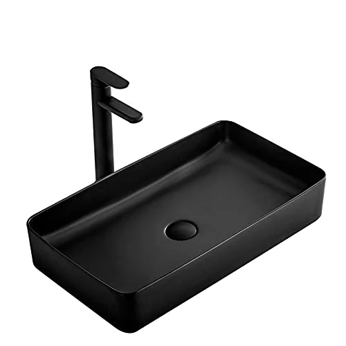 Rea Denis Schwarz Matt Black Bathroom Sink Made of creamic matt-REA-U3690 - Image 1