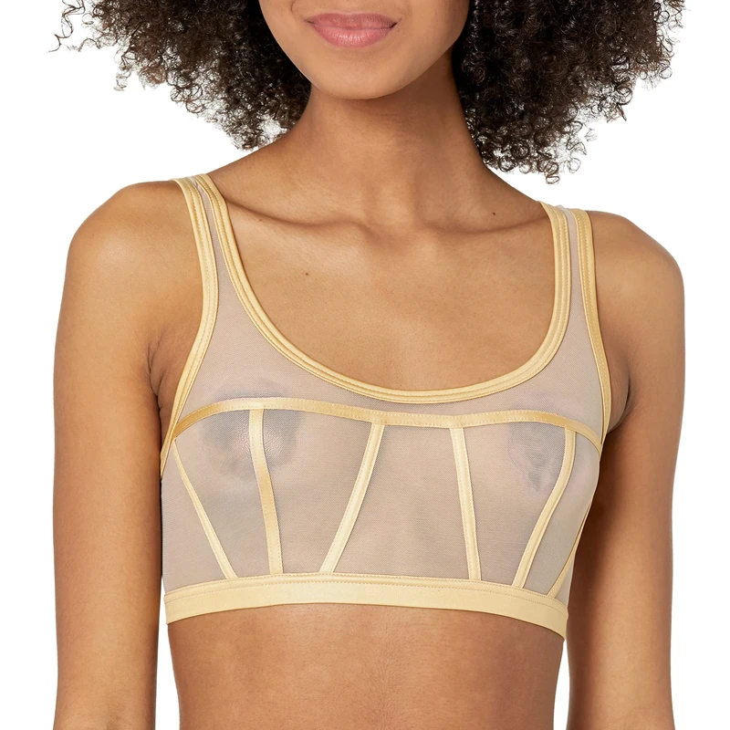 Cosabella Women's Sardegna Pull-On Bralette, Camel/Gold, S