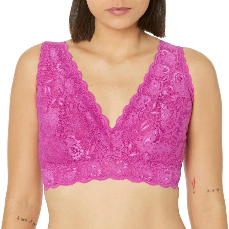 Cosabella Women's Say Never Ultra Curvy Plungie Longline Bralette Plunge Bra, Cape Fuchsia, S