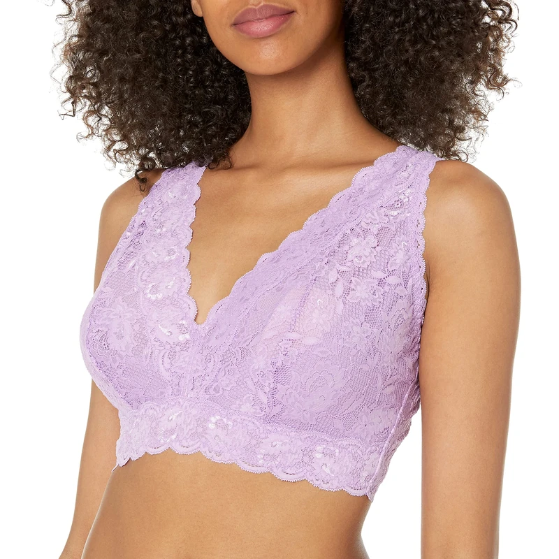 Cosabella Women's Say Never Ultra Curvy Plungie Longline Bralette Plunge Bra, ICY Violet, M