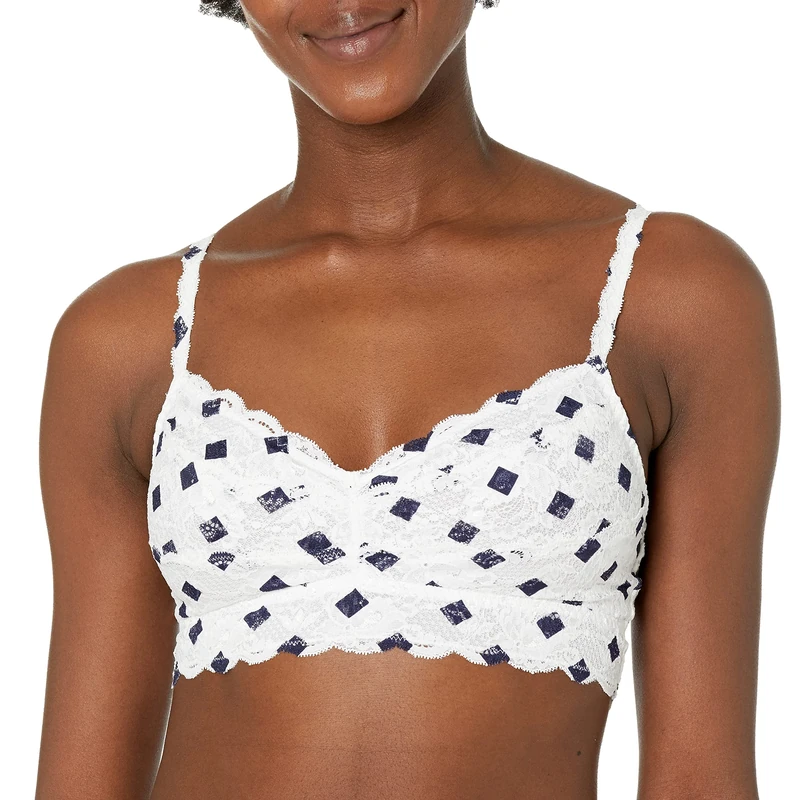 Cosabella Women's Say Never Printed Beauty Sweetie Bralette Bra, Diamond Navy, M
