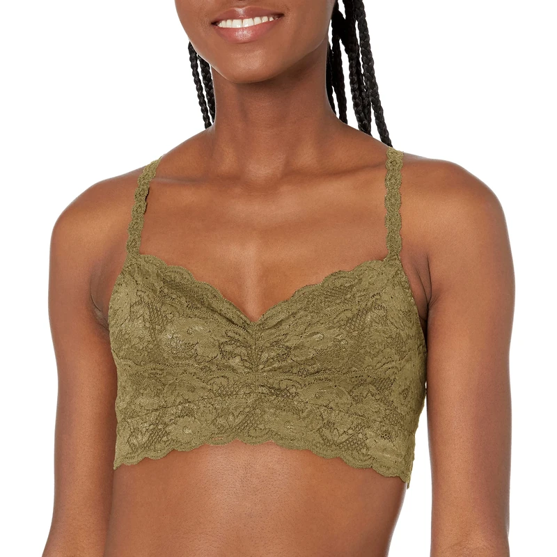 Cosabella Women's Say Never Beauty Sweetie Bralette Bra, Sheer, Aloe, M