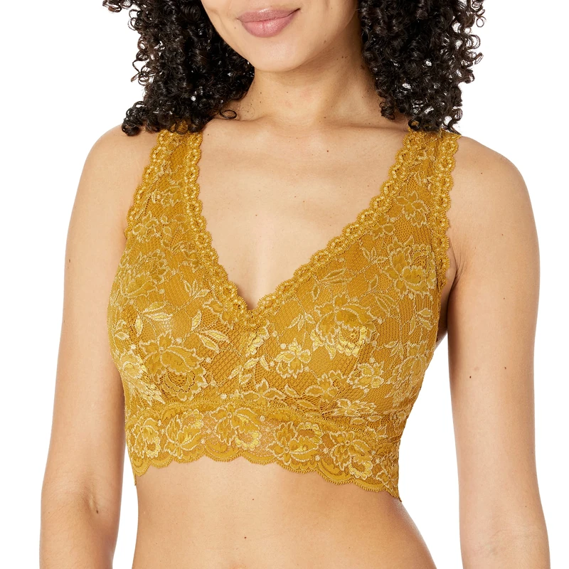 Cosabella Women's Say Never Curvy Racie Racerback Bralette Plunge Bra, Chartreuse Gold, S