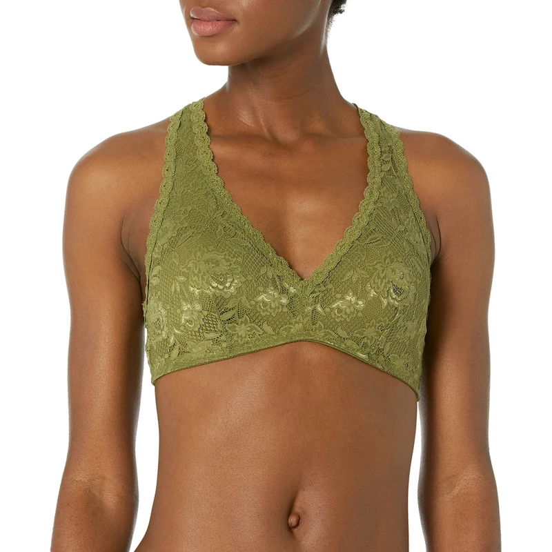 Cosabella Women's Say Never Racie Padded Bralette Bra, Sheer, Aloe, M