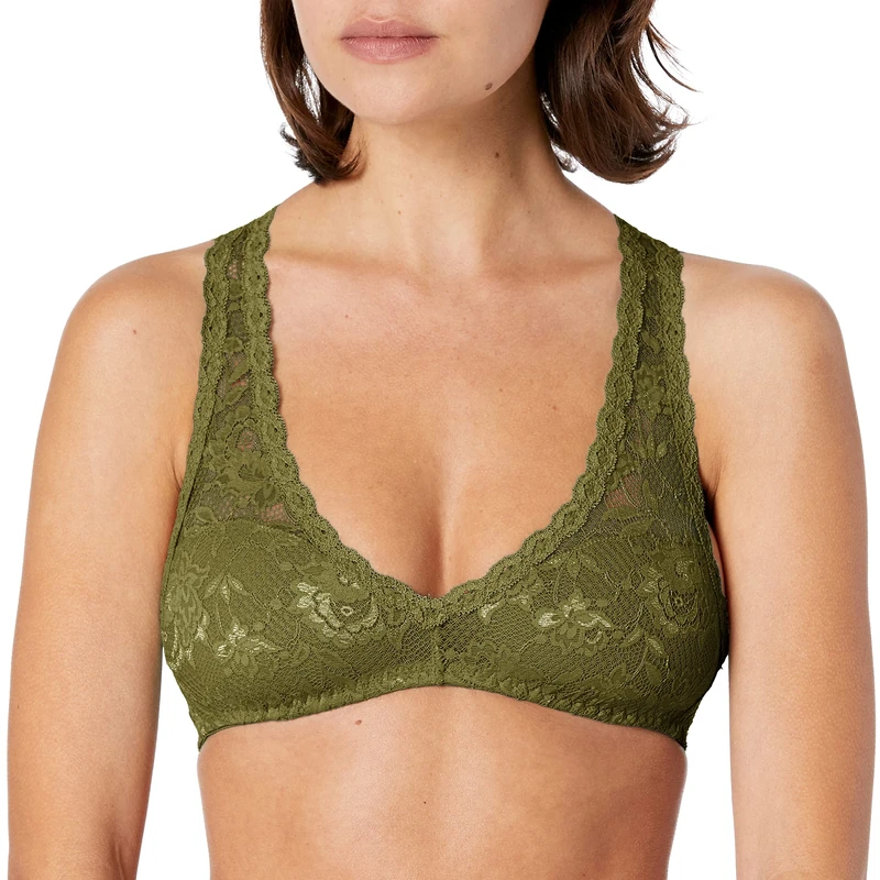 Cosabella Women's Say Never Petite Racie Racerback Bralette Plunge Bra, Aloe, XXS-M