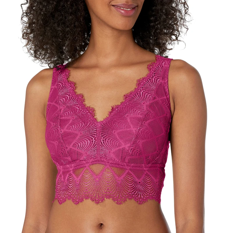 Cosabella Women's Allure Curvy Plunge Bralette Bra, Cape Fuchsia, M