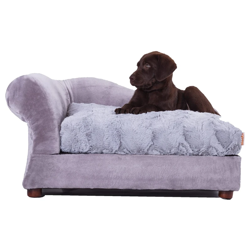 Moots Cleopatra Chaise Lounge Pet Bed Silver/Platinum Medium