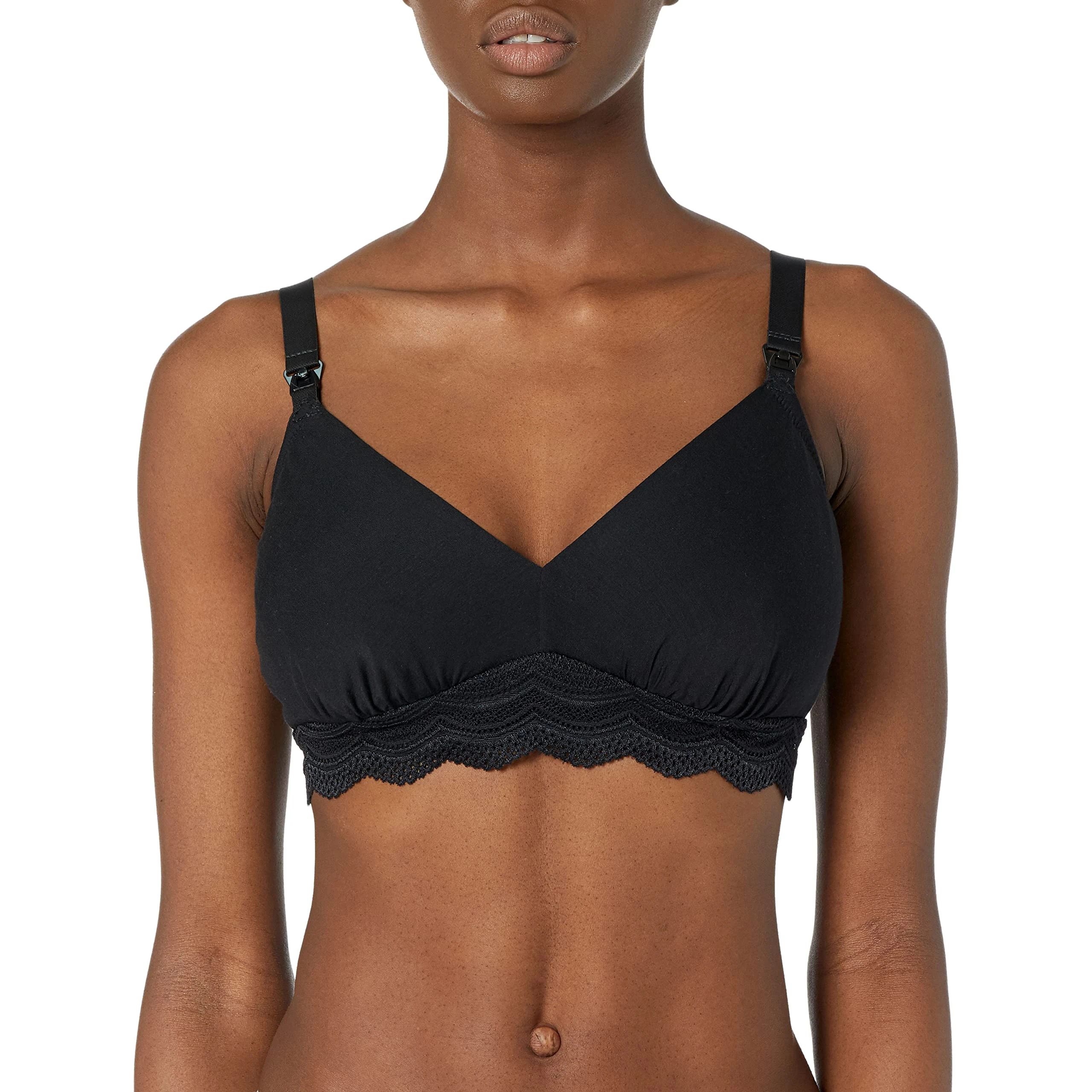 Cosabella Women's Ceylon Modal Curvy Nursing Bralette Bra, Black, L