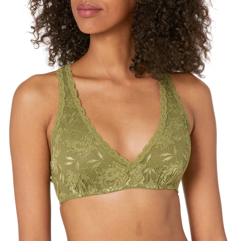 Cosabella Women's Say Never Beauty Racie Racerback Bralette Plunge Bra, Aloe, M