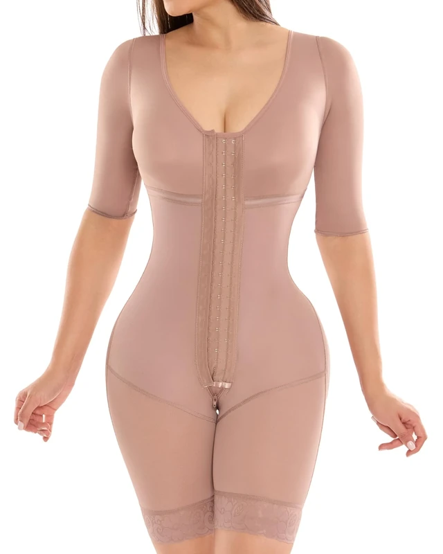 SHAPE CONCEPT Fajas Colombianas Moldeadoras 342 Tummy Tuck Shapewear for Defined Body, Cocoa Short High Compression, XS