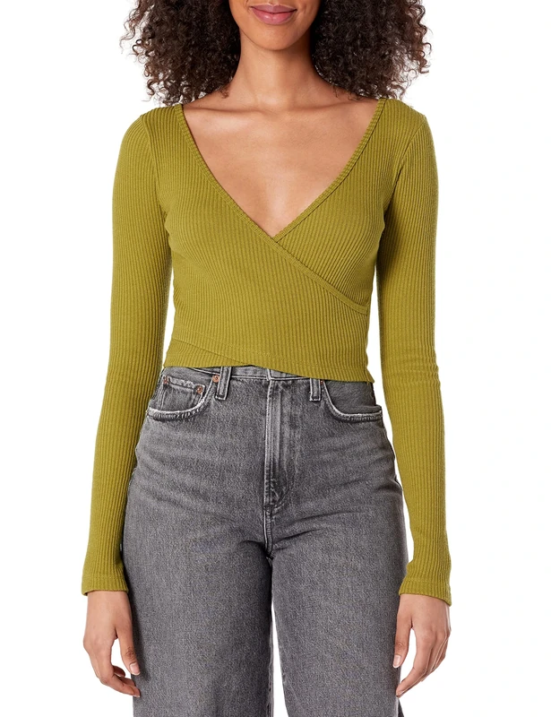 Cosabella Women's Britt Cross Front Top Lounge, Aloe, S