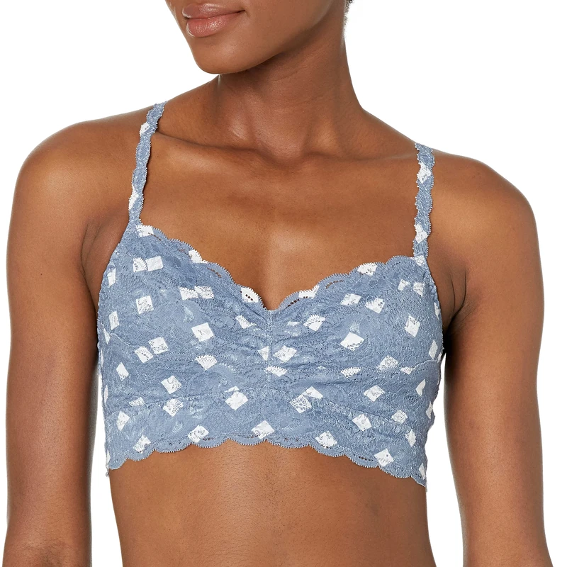 Cosabella Women's Say Never Printed Beauty Sweetie Bralette Bra, Diamond Blue Diamond, M