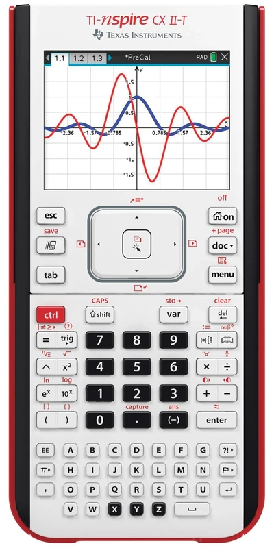 Texas Instruments TI-Nspire CX II-T | digital calculator, E/D/I/NL/P/F, battery, USB, Software, white