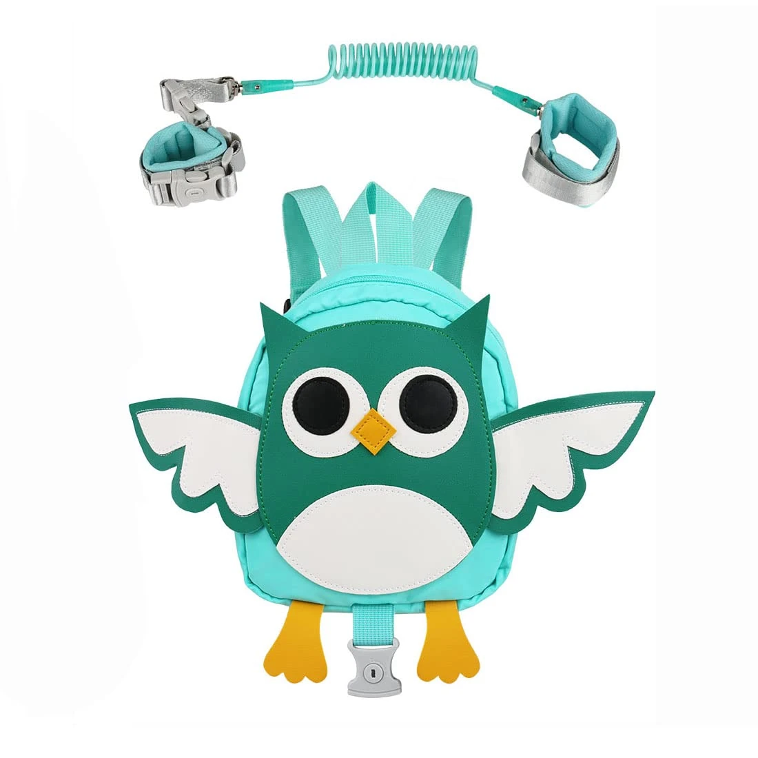 Yuepin Cute Backpack,Toddler Safety Harness Walking Belt, Anti Lost Safety Wrist Cuff with Key Lock (owl)