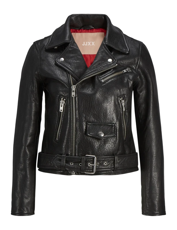 JJXX Women's JJXX JXHOLLY Leather Biker JKT NOOS Jacket, Black, M