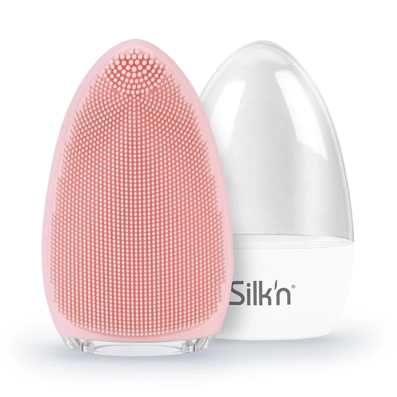 Silk`n Bright - Facial Cleansing Brush Made of Silicone, hygienic deep Cleansing, Gentle Peeling and Massage, Waterproof, Rechargeable - Pink