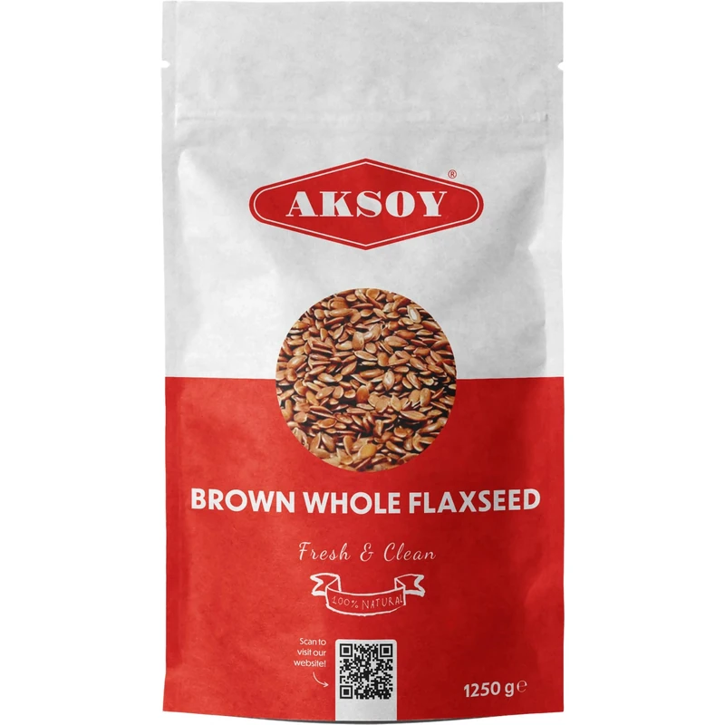 Aksoy Brown Whole Flaxseed (Linseed) 1250gr || Batch Tested, Raw, Non GMO, Sproutable, Keto Friendly