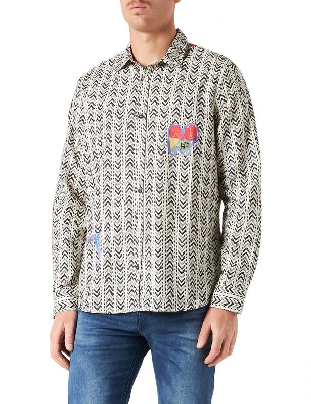 Desigual Men's CAM_Alejandro Cami Shirt, White, M