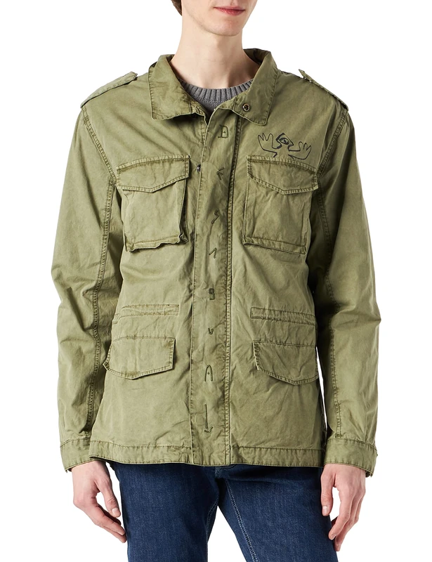 Desigual Men's CHAQ_Leonard Jacket, Green, L
