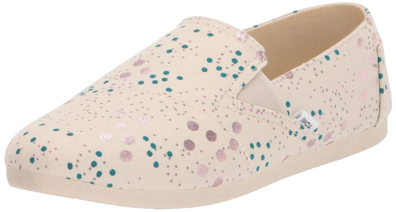TOMS Womens Redondo Slip On Flats Casual - Red, Birch Super Bloom Dot Print, 9 UK - Image 1