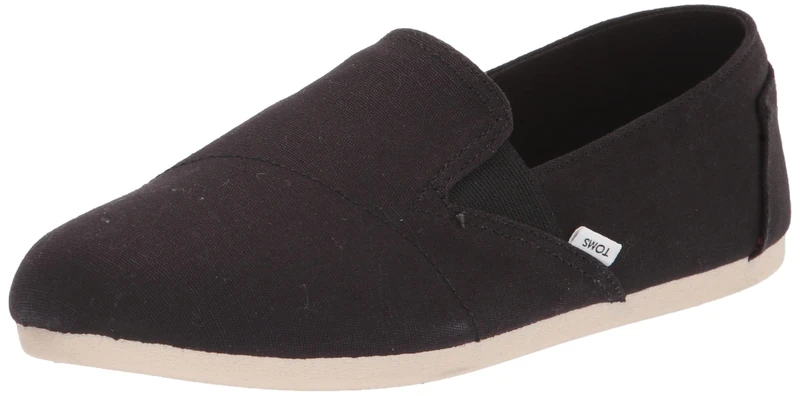TOMS Women's Redondo Loafer Flat, Black Canvas, 3 UK