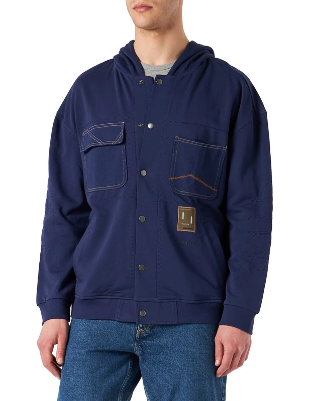 Desigual Men's Sweat_Austin Sweatshirt, Blue, M