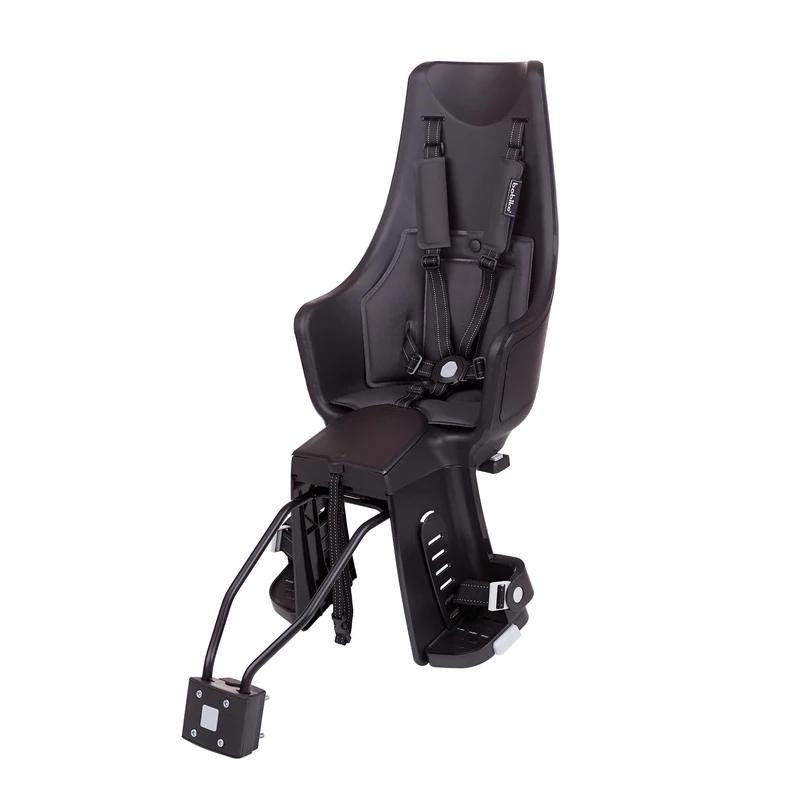 BOBIKE 8011100018 - Rear Bicycle Child Seat EXCLUSIVE MAXI PLUS For Frame – Safe and Stylish For Kids 9 Months to 6 Years, Up to 22kg, Urban Black