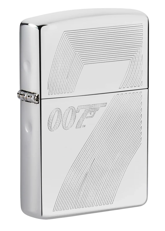 Zippo Windproof Lighter, James Bond Design – High Polished Chrome, Auto-Engraved – Refillable, Reusable, Windproof Design – Comes in Gift Box – Made in USA - Image 1