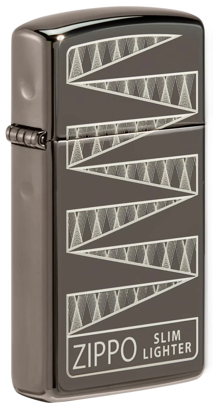 Zippo Windproof Lighter, 65th Anniversary Zippo Slim Collectible Design – Black Ice, Laser Engraving – Fancy Fill – Refillable, Reusable, Windproof Design – Comes in Gift Box – Made in USA