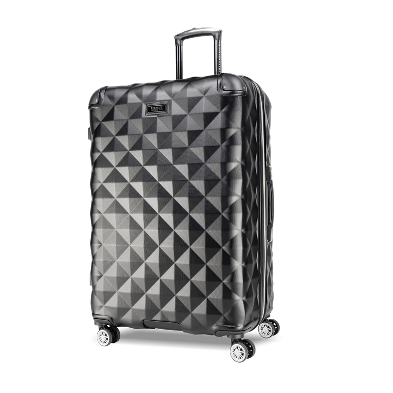 Kenneth Cole Reaction Diamond Tower 8 Wheel Lightweight Expandable Travel Suitcase, Black, Diamond Tower 8 Wheel Lightweight Expandable Travel Suitcase