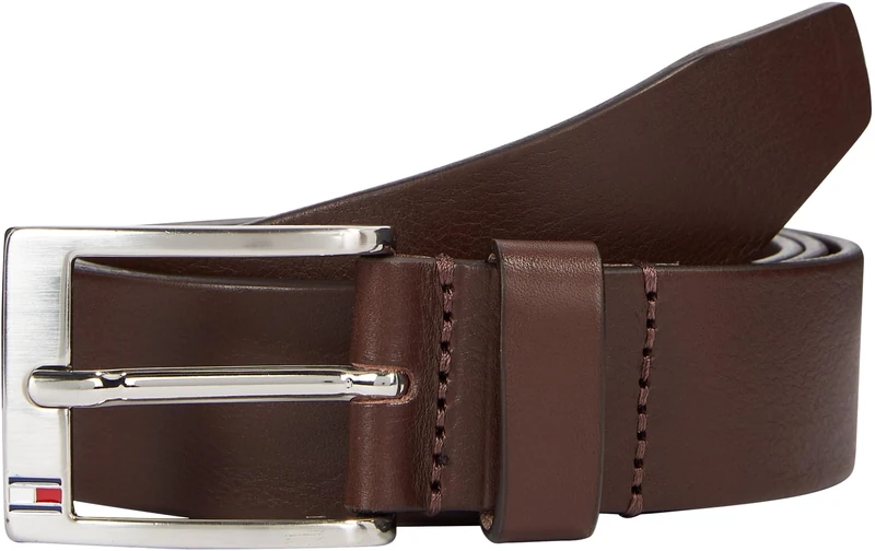 Tommy Hilfiger Men’s New Aly Leather Belt, Brown (Testa Di Moro), 31.5 inches
