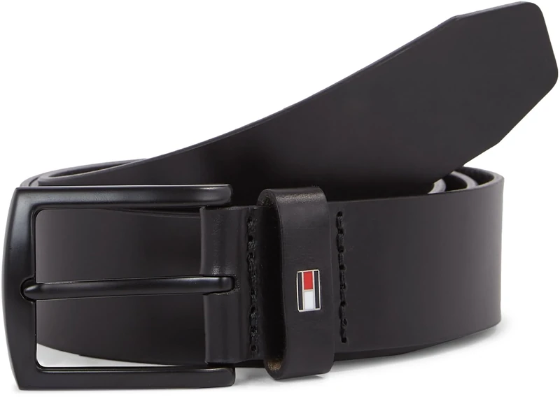 Tommy Hilfiger Men’s Denton Matte 3.5 Leather Belt, Black (Black), 35.4 inches