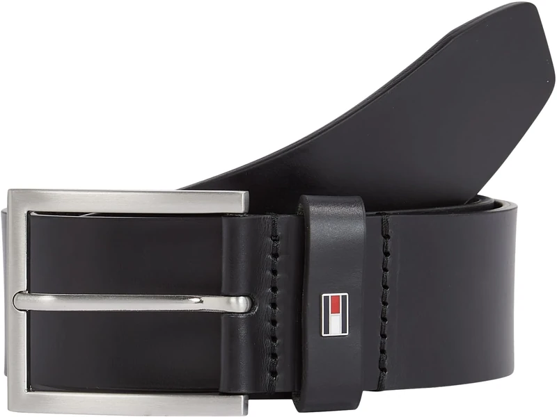Tommy Hilfiger Men’s Hampton 4.0 Leather Belt, Black (Black), 45.3 inches