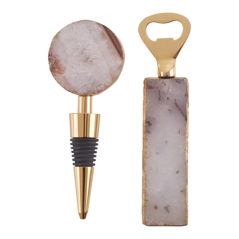 Premier Housewares Agata Grey Bottle Opener and Stopper Set