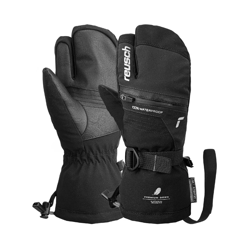 Reusch Lando R-TEX XT Junior Lobster 7702 Unisex 3-Finger Gloves Waterproof and Breathable Black/Silver 4.5 6161843 - Image 1